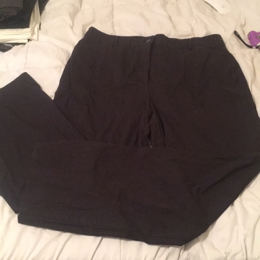 Black Pinstripe Business Pants